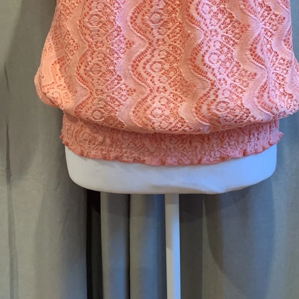 NWOT - No Boundaries Pink Lace Top Size Large (11-13) - Picture 7 of 16